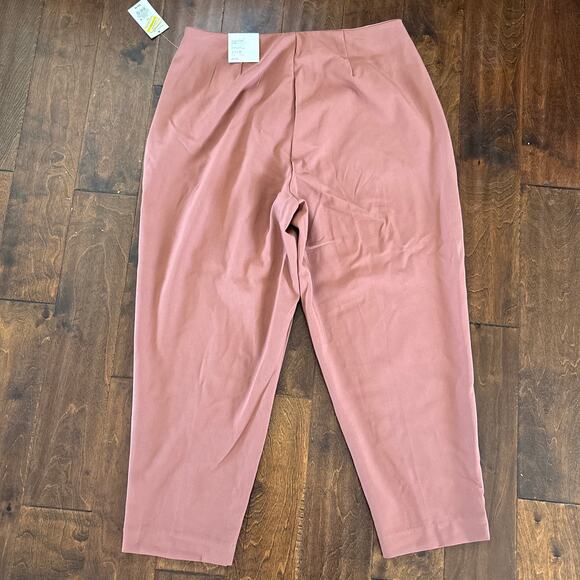 NWT A New Day High Rise Stretch Tapered Career Leg Pants Pink Brown Women's 17 - Picture 3 of 7